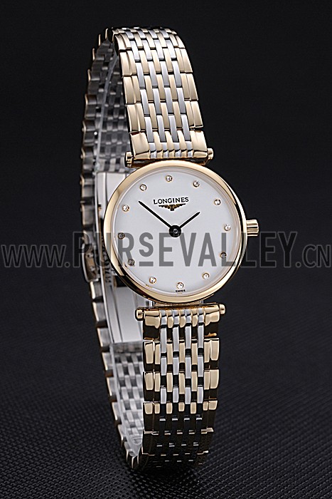 Longines La Grande Classique Two Tone Band White Dial Diamond Markers Femme 622102