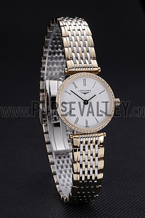 Longines La Grande Classique Two Tone Band White Dial Diamond Bezel Femme 622104