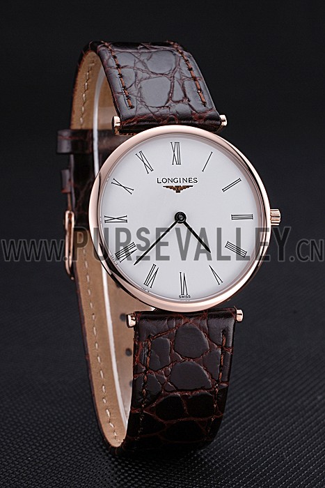 Longines La Grande Classique White Dial Brown Leather Band Homme 622136