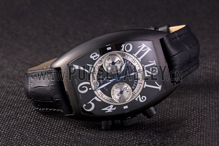 Franck Muller Casablanca White Dial Numbers Black Croco Strap 80302