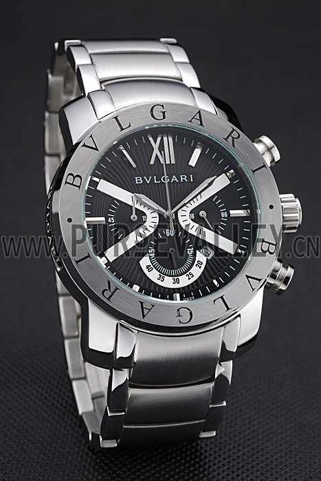 Bvlgari Diagono 46mm Black Dial Stainless Steel Case And Bracelet