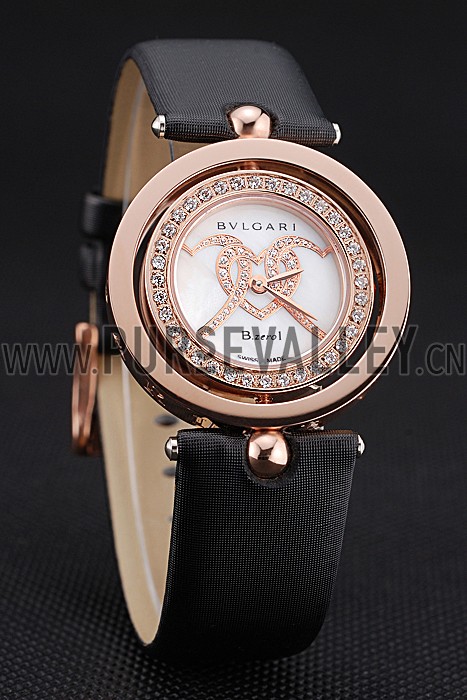 Bvlgari B.ZERO1 Gold Case Black Leather Bracelet 622440