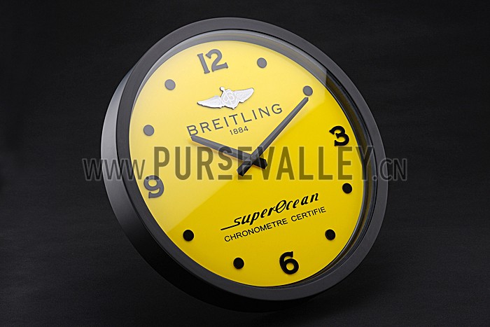 Breitling Superocean Wall Clock Black-Yellow 622464