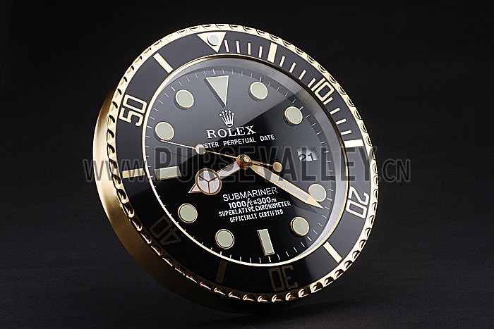 Rolex Submariner Wall Clock Black-Gold 622476