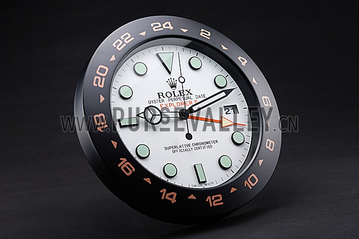 Rolex Explorer II Wall Clock Black-Orange 622479