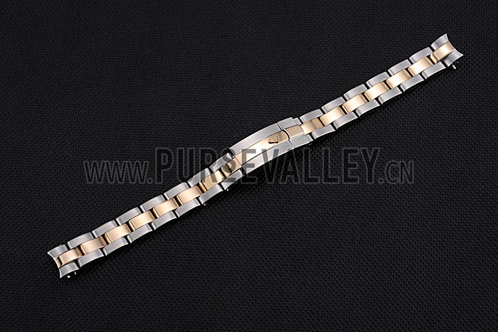 Rolex Plated Rose Gold and Stainless Steel Link Bracelet 622489