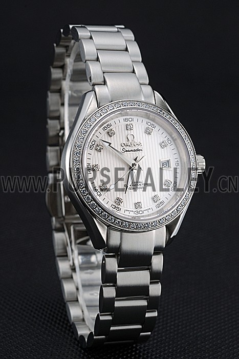 Omega Seamaster Aqua Terra White Dial Diamond Case Stainless Steel Bracelet 622448