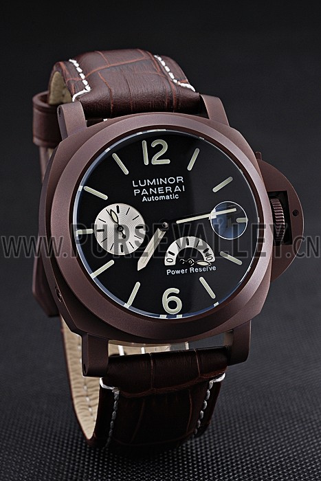 Panerai Luminor Brown Leather Strap Black Dial 80163