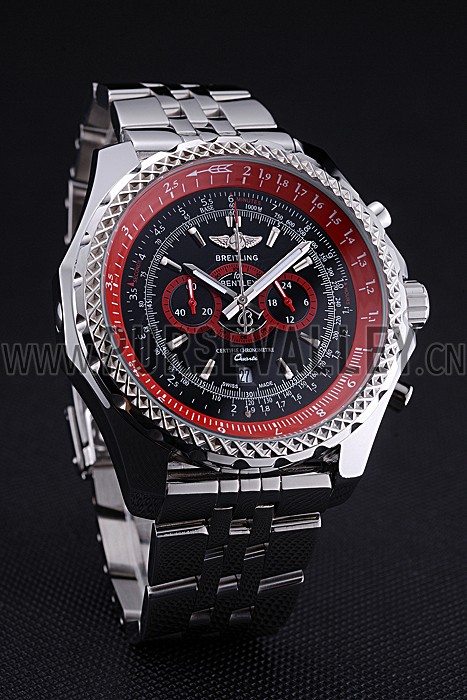 Breilting Bentley Supersports Black And Red Dial Stainless Steel Bracelet 622521