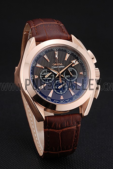 Omega Seamaster Aqua Terra Chronograph Teak-Black Dial Brown Leather Bracelet 622531