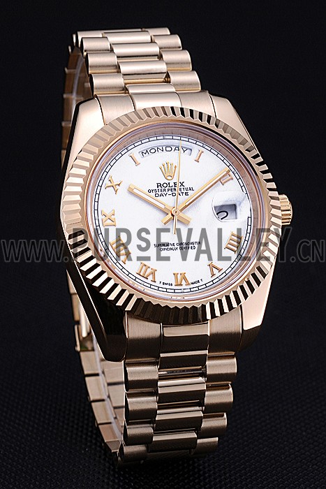 Rolex Day-Date White Dial Gold Bracelet 622546