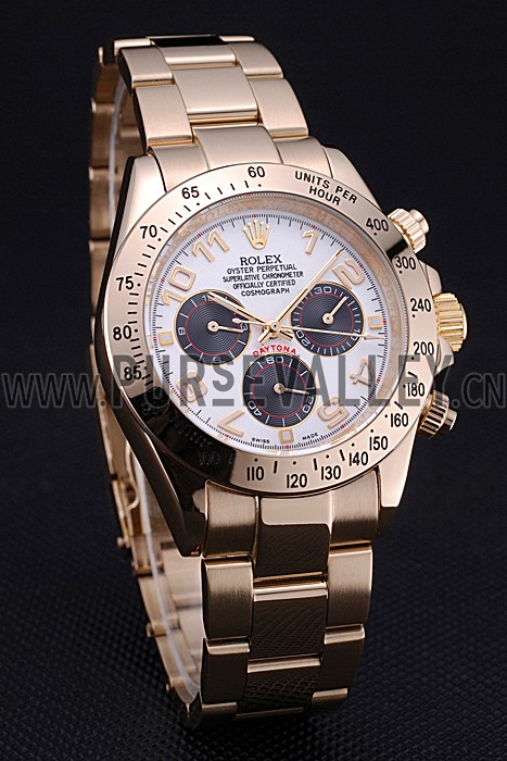 Rolex Cosmograph Daytona White with Black Subdials Gold Bracelet 622548