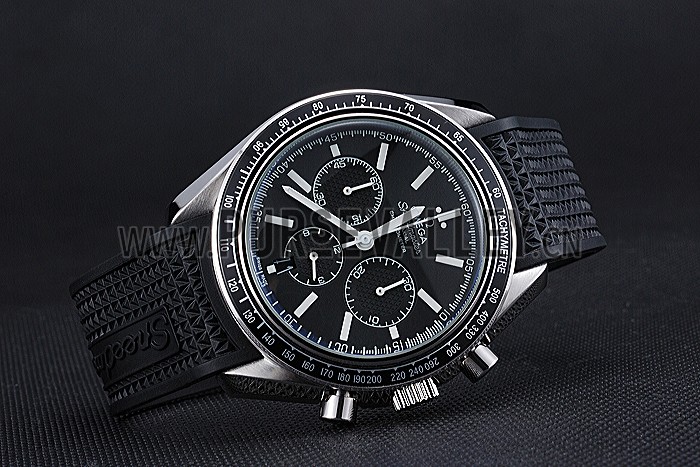 Omega Speedmaster Black Rubber Strap Black Dial 622042