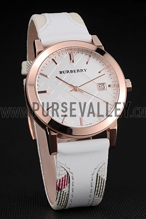 Burberry The City Classic Silver Dial White Bracelet 622563