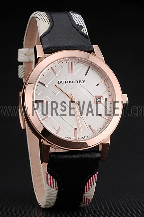 Burberry The City Classic Silver Dial Black Bracelet 622565