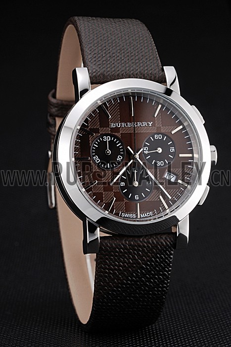 Burberry The City Classic Chronograph Brown Dial Smoked Trench Bracelet 622571