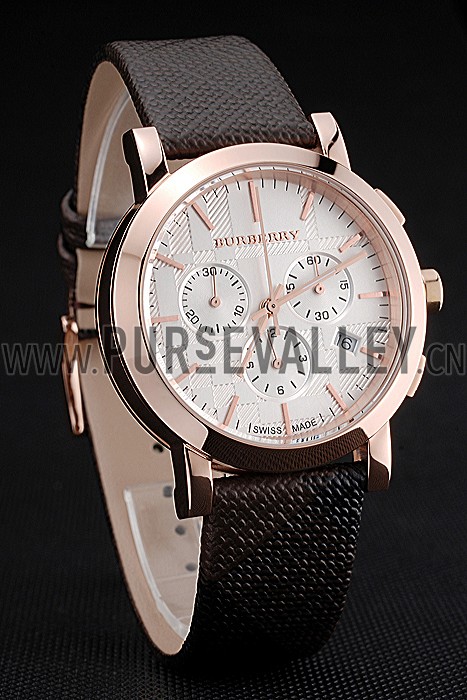 Burberry The City Classic Chronograph Silver Dial Smoked Trench Bracelet 622574