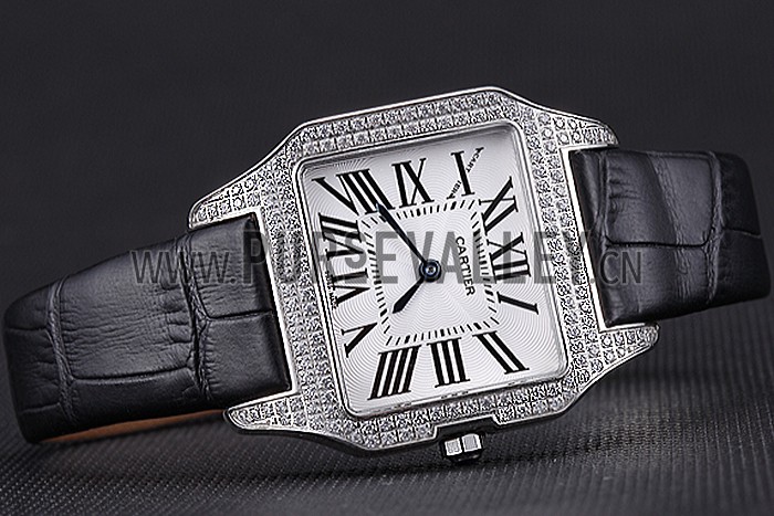 Cartier Santos 100 Diamond Silver Bezel 621909