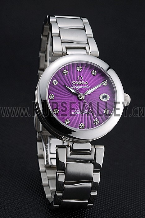 Omega Ladymatic Purple Dial Stainless Steel Bracelet 622459