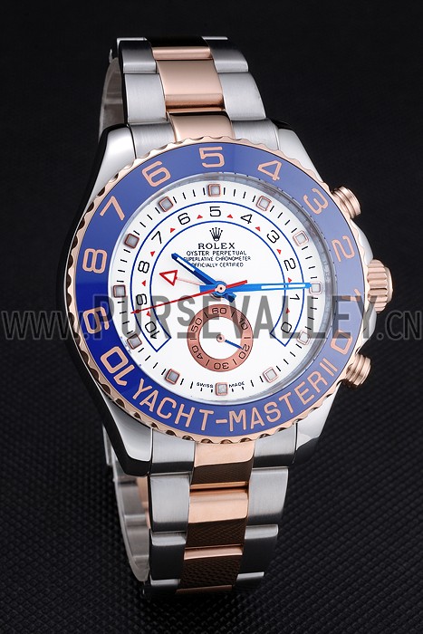 Rolex Yacht-Master II White Dial Blue Bezel Stainless Steel and Rose Gold Bracelet 622270