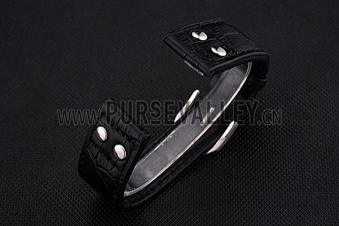 IWC Black Leather Bracelet 622606