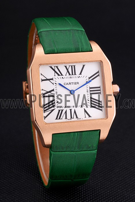 Cartier Santos 100 Diamond Rose Gold Bezel 621933