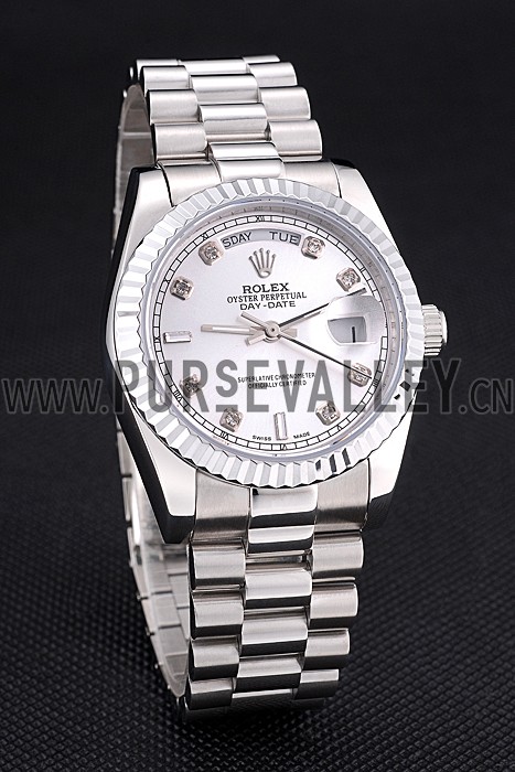 Rolex Day-Date Polished Stainless Steel Silver Dial