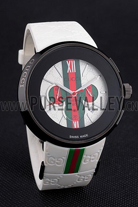 Gucci White Rubber Band White Round Dial 2165-310