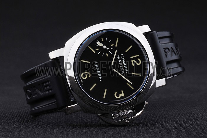 Panerai Luminor Black Rubber Bracelet Watch Replica 4566