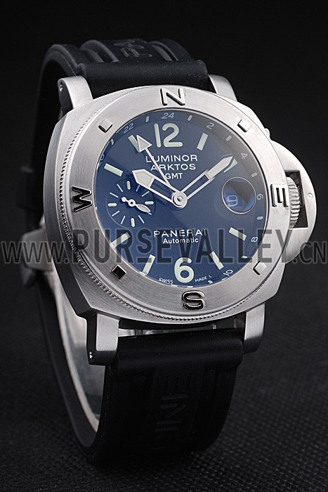 Panerai Luminor Brushed Stainless Steel Case Black Dial Black Rubber Strap 98164