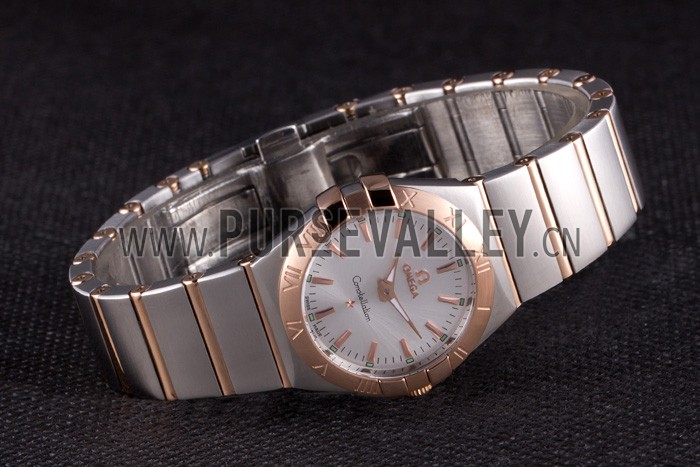 Omega Constellation Rose Gold Bezel Two Tone Band som101 621481