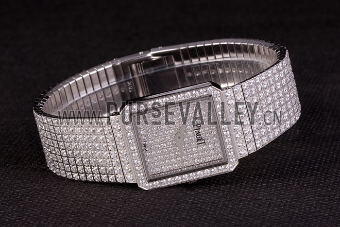Piaget Swiss Limelight Diamonds Encrusted Stainless Steel Watch 80295