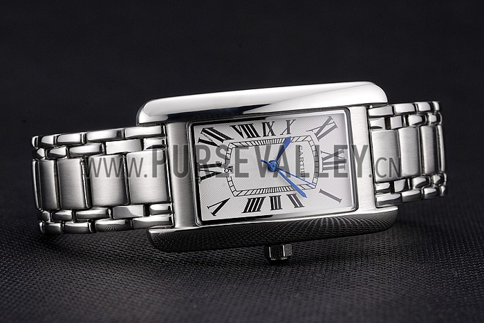 Cartier Tank Americaine 21mm White Dial Stainless Steel Case And Bracelet