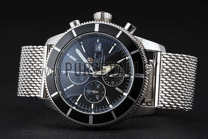 Breitling Superocean Heritage Chronographe 46 Black Dial And Bezel Stainless Steel Case And Bracelet