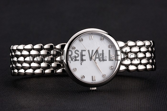 Omega De Ville Prestige White Dial With Diamonds Stainless Steel Case And Bracelet