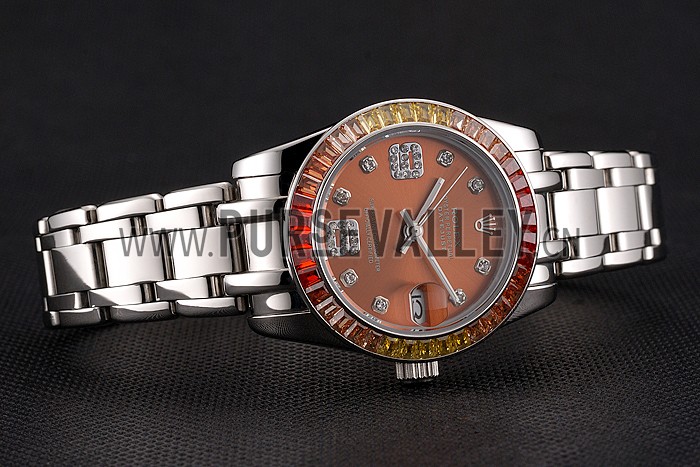 Rolex Datejust Pearlmaster 39 Cognac Dial Stainless Steel Case And Bracelet