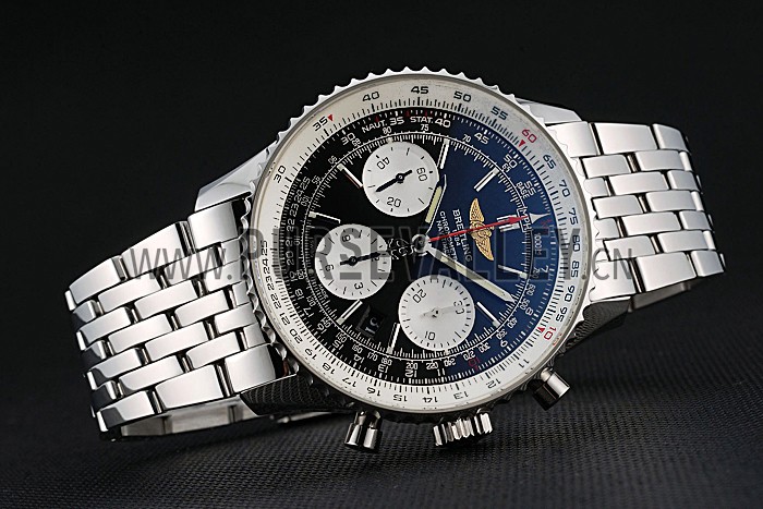 Swiss Breitling Navitimer Black Dial Stainless Steel Bracelet 622442