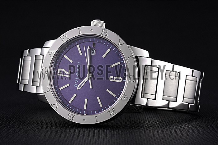 Bvlgari Solotempo Purple Dial Stainless Steel Case And Bracelet 622739