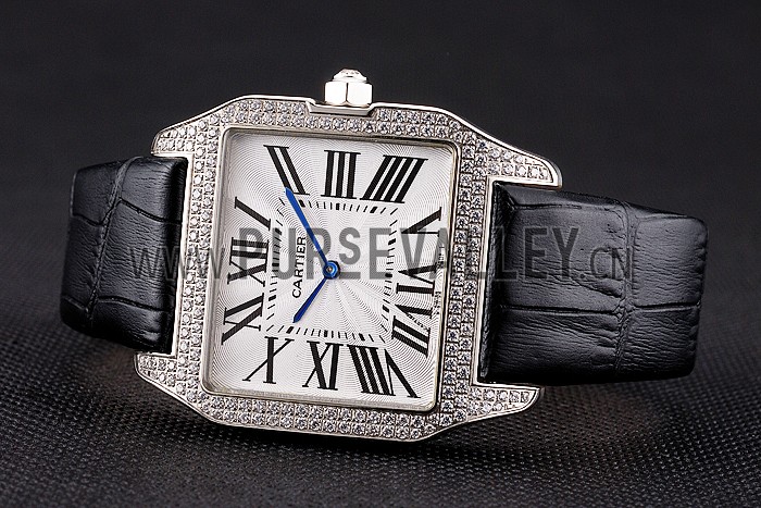 Cartier Santos 100 Diamond Silver Bezel 621924