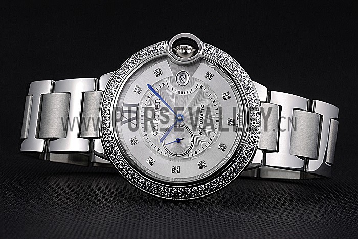 Swiss Cartier Ballon Bleu Diamond Case White Dial Stainless Steel Bracelet 622673