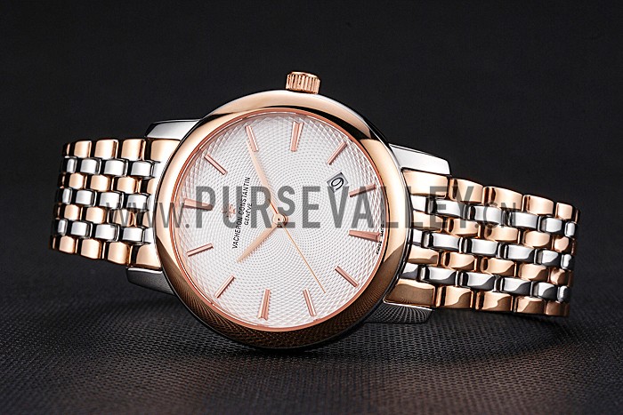 Vacheron Constantin Patrimony Silver Dial Rose Gold Case Two Tone Bracelet 62292