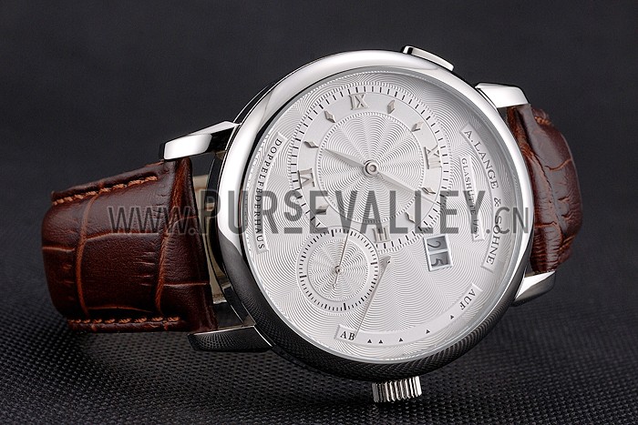 A. Lange & Sohne Lange 1 White Dial Stainless Steel Case Brown Leather Strap