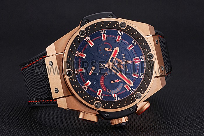 Swiss Hublot Big Bang Limited Edition Formula 1 Black And Red Dial Gold Case Black Strap 62287
