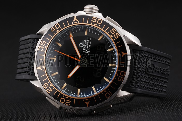 Omega Speedmaster Skywalker X-33 Black Dial Orange On Black Bezel Stainless Steel Case Black Rubber Strap