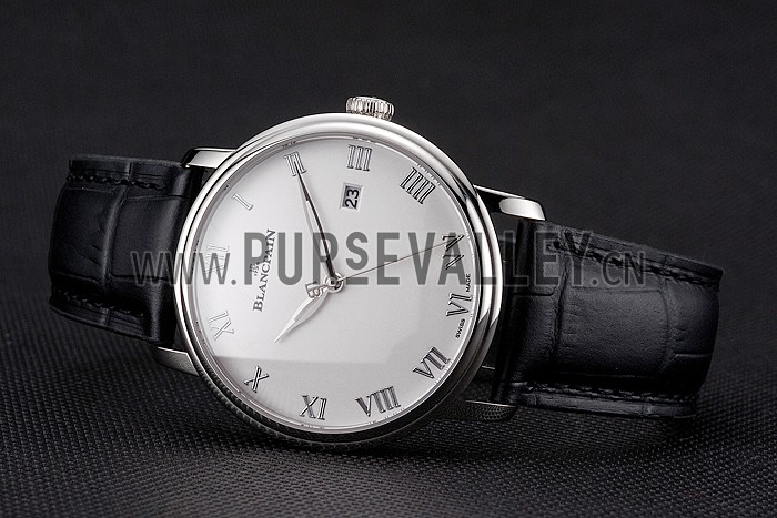 Blancpain Villeret Ultra Slim White Dial Stainless Steel Case Black Leather Strap
