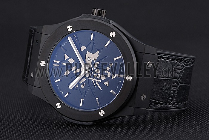 Hublot Classic Fusion Shawn Carter Black Steel Case Black Leather Strap 622817