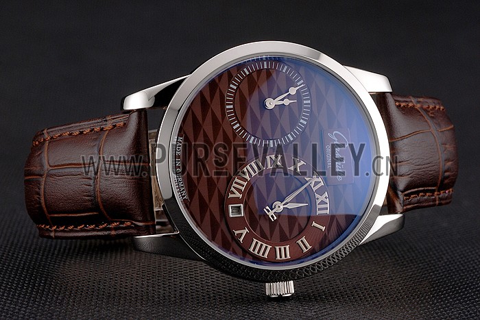 Glashutte Original Brown Dial Stainless Steel Case Brown Leather Strap