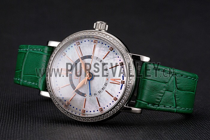 IWC Portofino Day And Night White Dial Stainless Steel Case Green Leather Strap