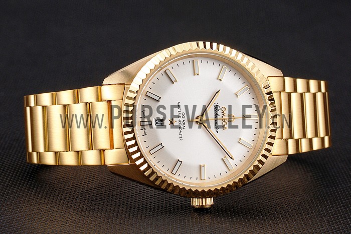Omega Globemaster White Diak Gold Case And Bracelet