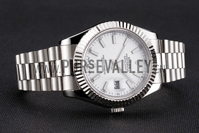 Swiss Rolex Datejust White Dial Stainless Steel Case And Bracelet